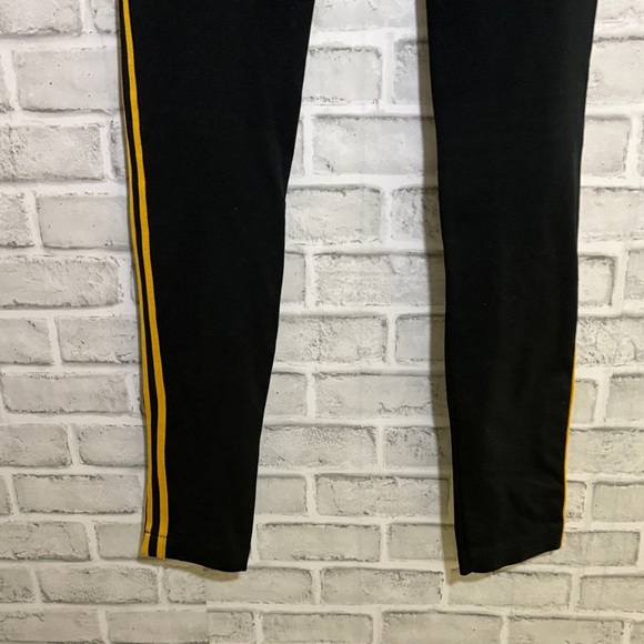 Streetwear Society Black Leggings with Yellow Stripes, large - Picture 7 of 7